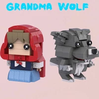 moc building block maker anime classic figure grandma wolf assembly model childrens toy creative diy build bricks birthday gifts