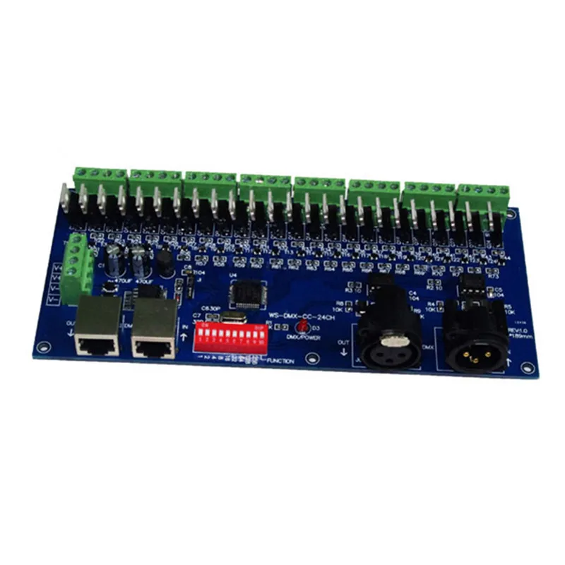 DMX CC 24CH 8 групп 24 каналу dmx512 РЛ 3P светодиодный декодер диммер контроллер привод для