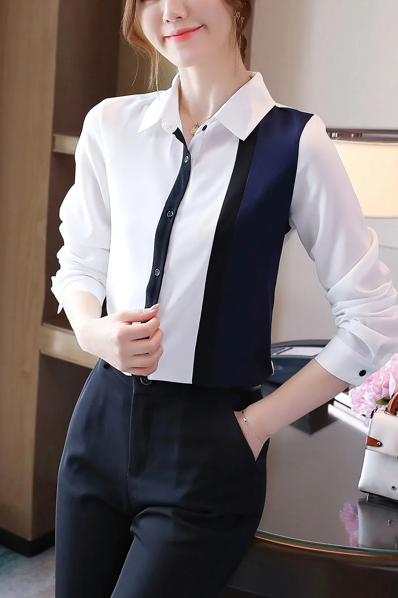 

Korean Fashion Chiffon Women Blouses Office Lady Shirt and Blouse Long Sleeve Women Tops and Bloues Plus Size Women Blusas