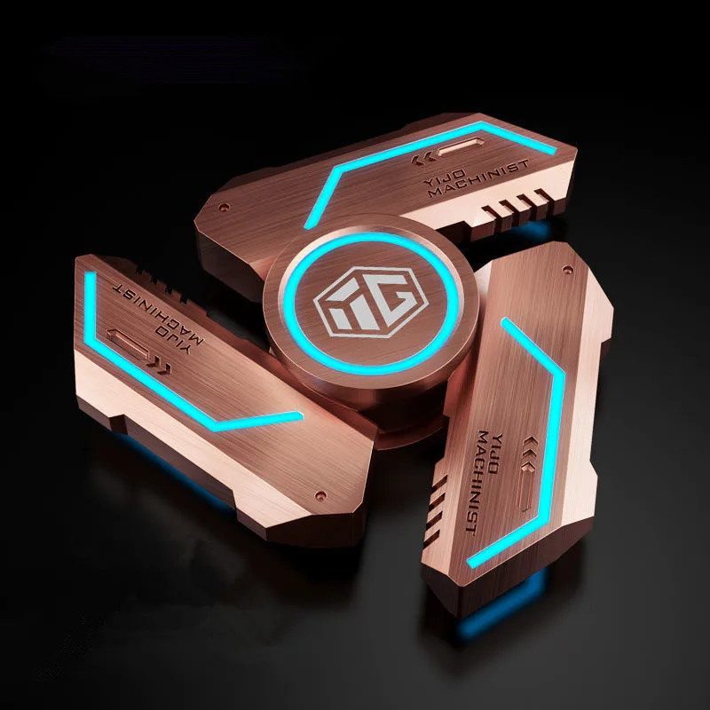 Фиджет Спиннер с постоянным свечением ручной из сплава длинным вращением