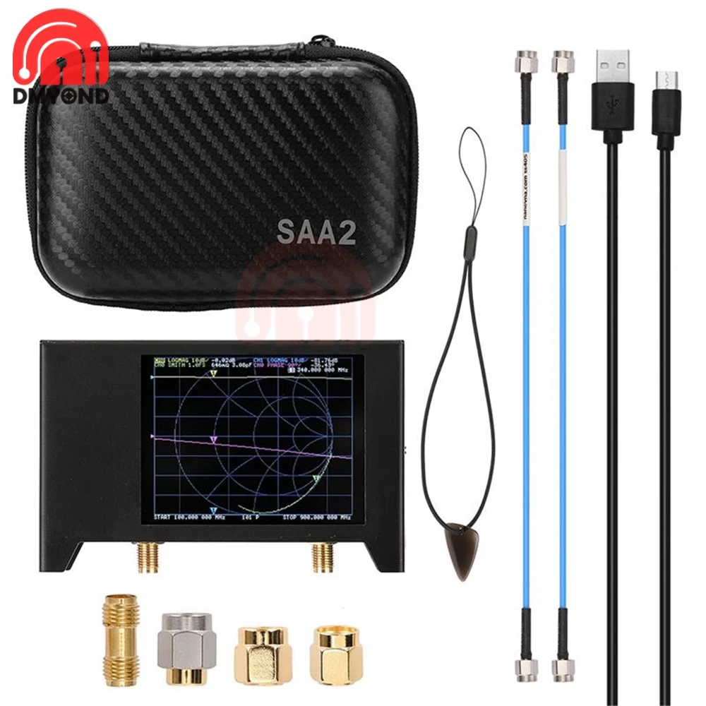 Векторный анализатор сети NanoVNA V2 с дисплеем 2 8 дюйма VHF UHF UV SAA-2N г антенный со