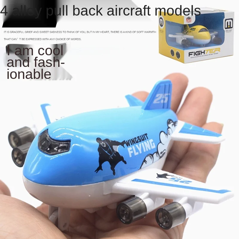 4 с мультяшным автомобилем для литья под давлением оттяжкой назад самолет модель