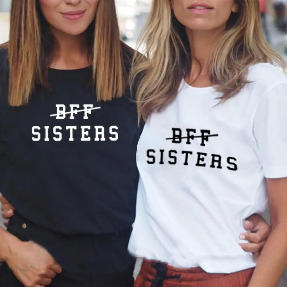 Bff сестра футболка подарок для сестер девочек Футболка женская Tumblr лучший друг с