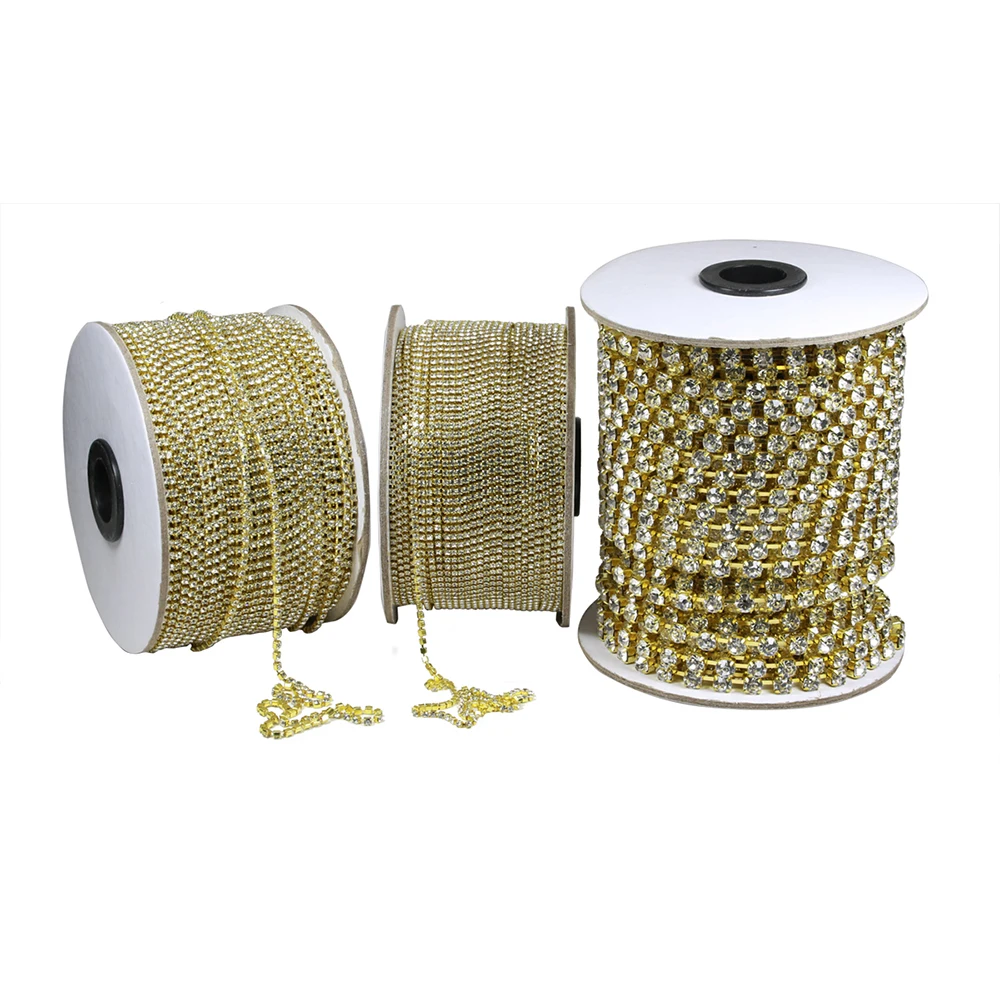 Искусственная отделка 20 м пришивные стразы с плоским основанием стеклянные на