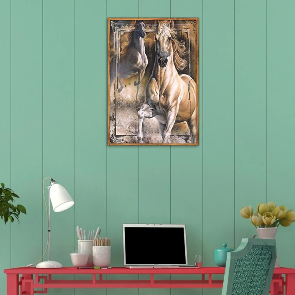 5D DIY Full Drilliamond Painting Horses Drill Square Diamond Embroidery Mosaic Animals Diy Art Kits Beadwork | Дом и сад