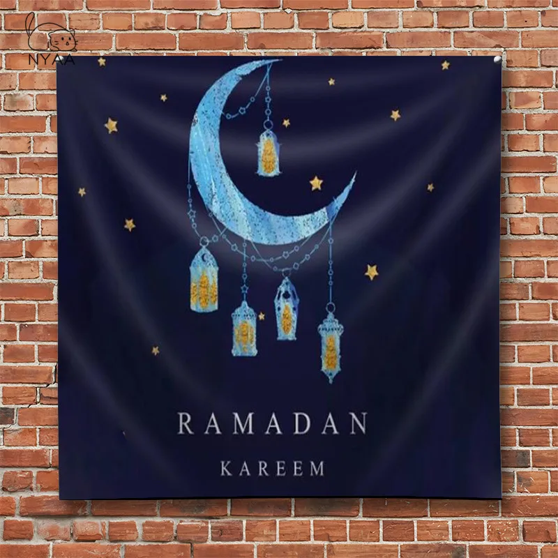 

Eid Mubarak Tapestry Muslim Tapestries Ramadan Decor Tablecloth Islam Party Decor Festival Home Decoration eid decor Curtain