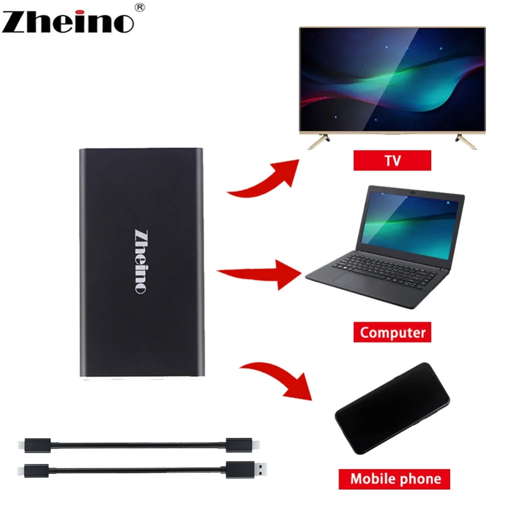 Zheino портативный SSD 500 Гб 128 ГБ 256 ГБ 512 Гб OTG Typc к USB 3,1 внешний твердотельный жесткий диск