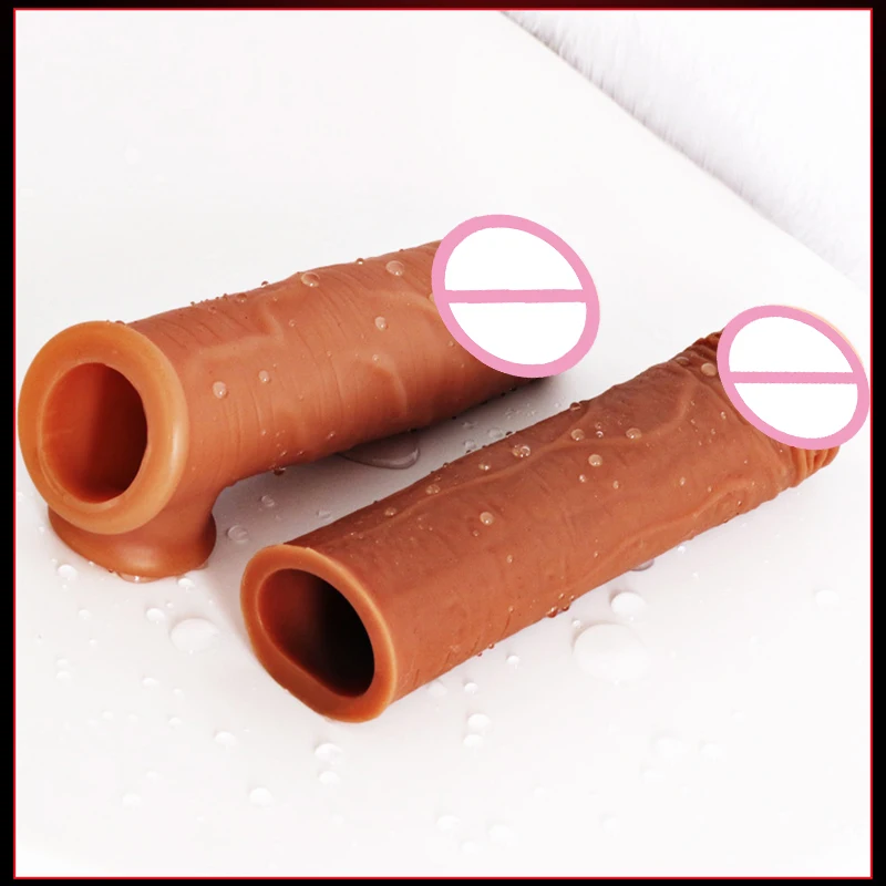 Силиконовые презервативы 190 мм многоразовые насадки на пенис удлинитель мужской