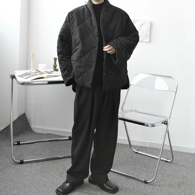 

Women Men Coats Down Cotton Loose Thick Warm Short Jacket For Winter High Street Gothic Owen Dark Male Coats Brand Japan Style