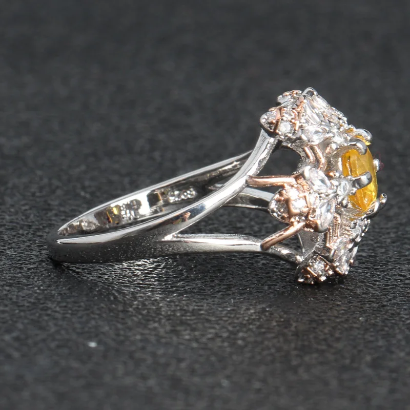 Женское Обручальное кольцо цвета шампанского элегантное уникальное обручальное