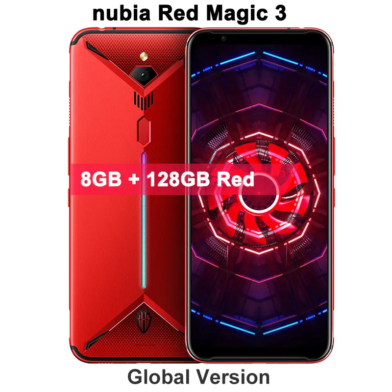 magic3 8G 128G Red Глобальная версия, мобильный телефон zte nubia Red Magic 3 3S 8G/12G 128/256G 6,6" Snapdragon 855, фронтальный игровой телефон 48MP 5000mAh - Цвет: magic3 8G 128G Red