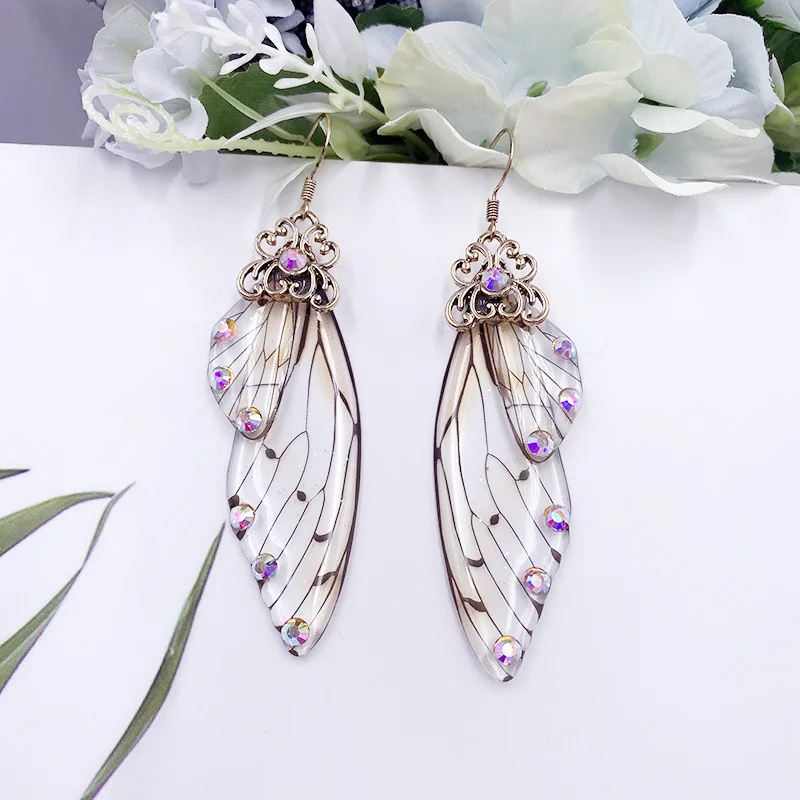 

Temperament Long Butterfly Wings Earrings Female Fashion Animal Simulation Cicada Wings Earrings