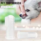 Детская зубная щетка на палец с коробкой, мягкая силиконовая резиновая щетка для чистки зубов, аксессуары для собак, 1 шт.