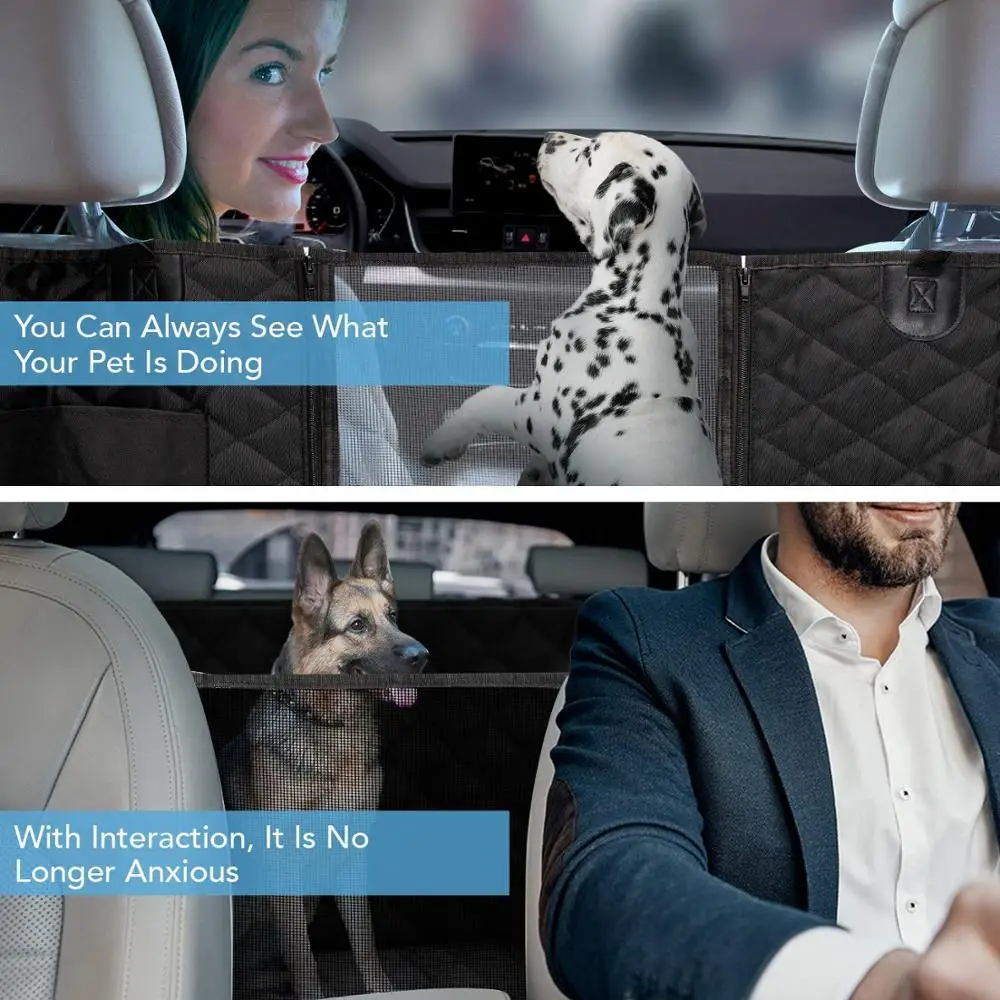Чехол на заднее сиденье для собак 900D с сетчатым окошком просмотра карман