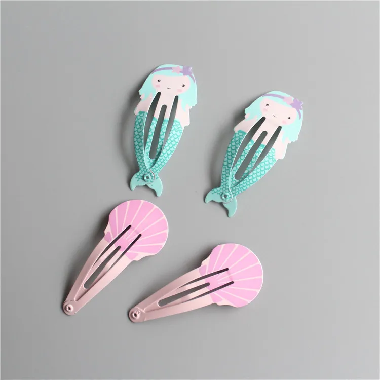 

4PCS Creative New Lovely Mermaid Shell BB Clips Girls Hair Accessories Children Headwear Baby Hair Clips Headdress Kids Hairpins
