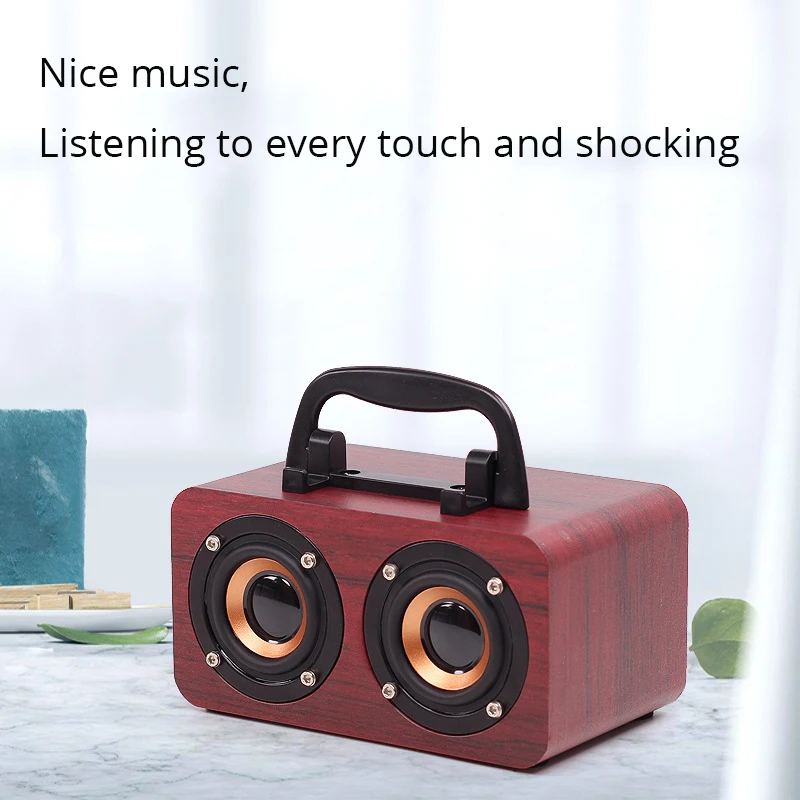 Деревянная Bluetooth колонка в стиле ретро мини сабвуфер Беспроводная звуковая