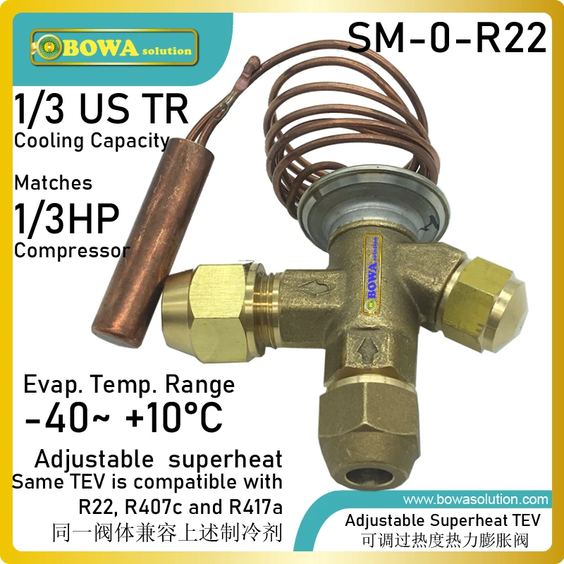 

1/3TR R22/R417A/R407C TEV charge in the thermostatic element depends on the refrigerant and evaporating temperature range