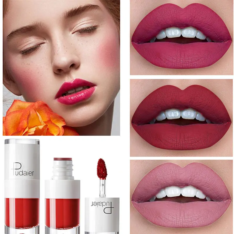 Pudaier 16 видов цветов блеск для губ Матовая жидкая губная помада водонепроницаемый