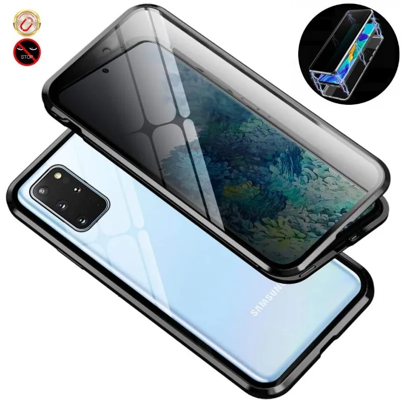 Магнитный чехол для Samsung Galaxy S20 Plus защита от подглядывания двойное закаленное