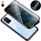 Магнитный чехол для Samsung Galaxy S20 Plus, двойной металлический бампер из закаленного стекла с защитой от подглядывания, для Samsung A51, A71, S20 Ultra