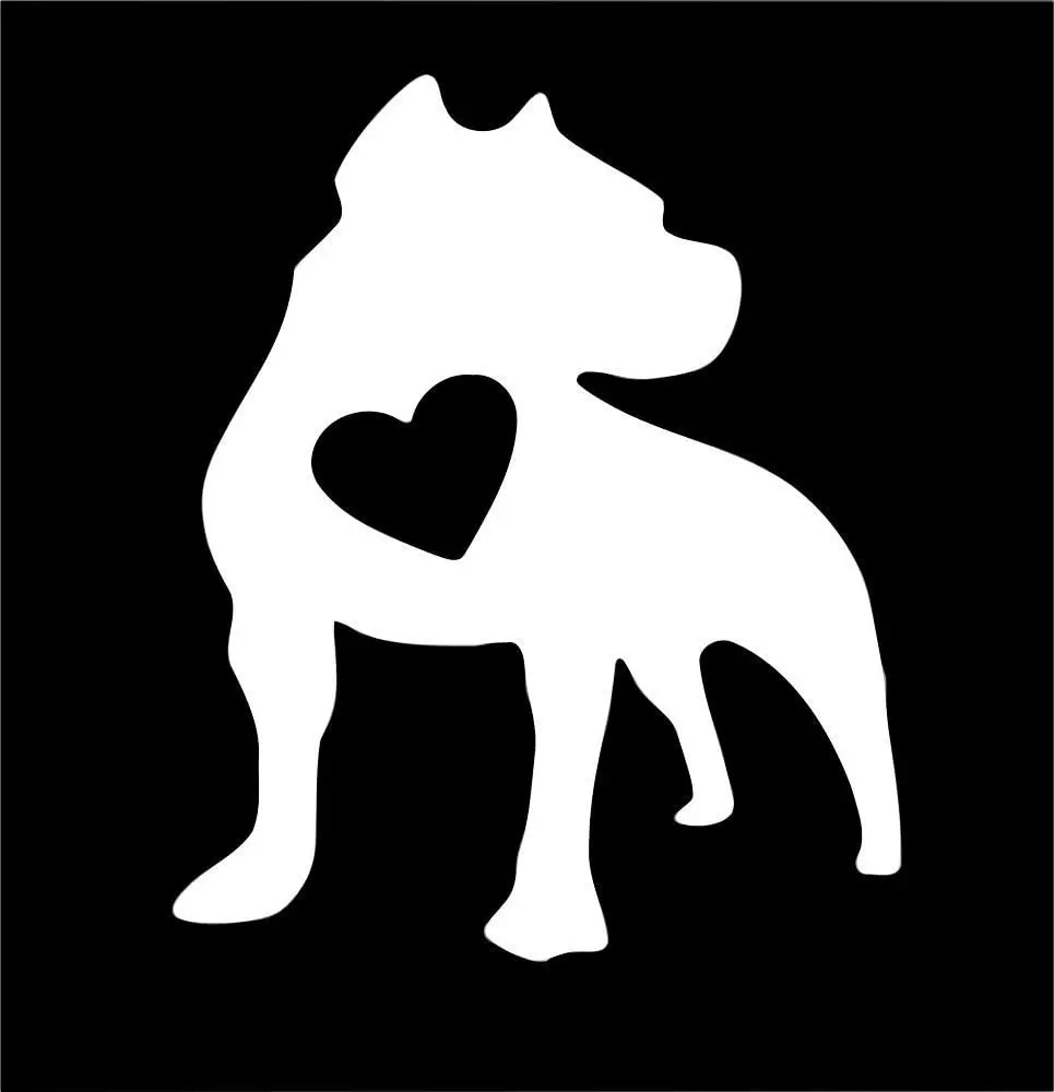

Pitbull Heart Love Decal Sticker Premium Quality White Vinyl
