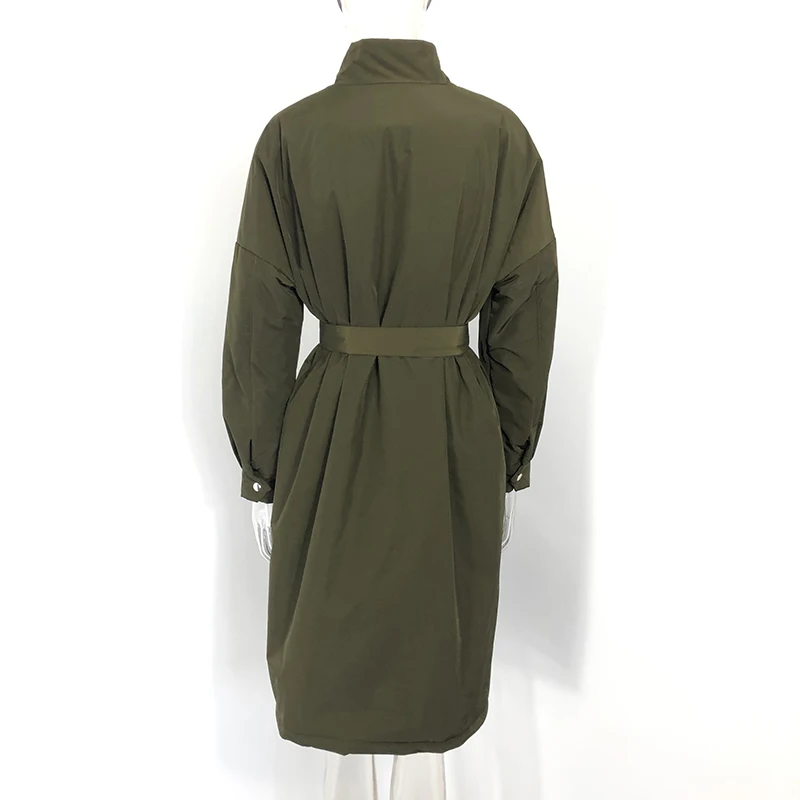 ZOEPO передними карманами парки для женщин со стоячим воротником модные LongCoat