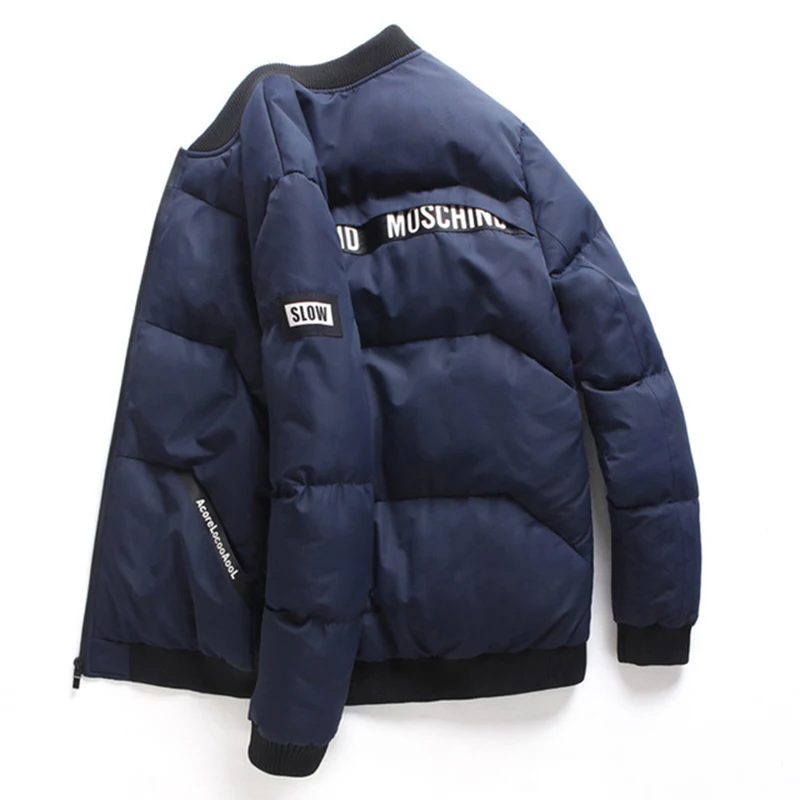 Мужская приталенная пуховая куртка Паркер короткая большого размера для осени и