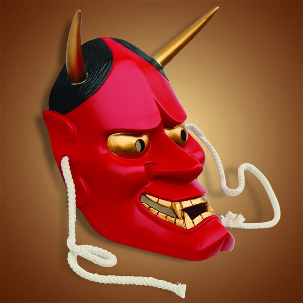Японская Маска-гримаса из смолы демон праджна Ханья голова дьявола Хэллоуин ужас