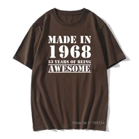 mans tshirts made in 1968 all original parts t shirt birthday gift oversized cotton graphic tshirts male vintage print tee