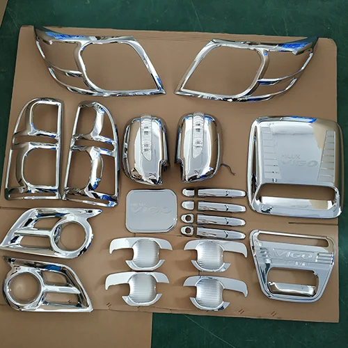 23PCS Высококачественные 23 шт. ABS хромированные аксессуары для отделки покрытые для Toyota Hilux Vigo 2011- переоборудование экстерьера автомобиля особенное - Цвет: 23PCS