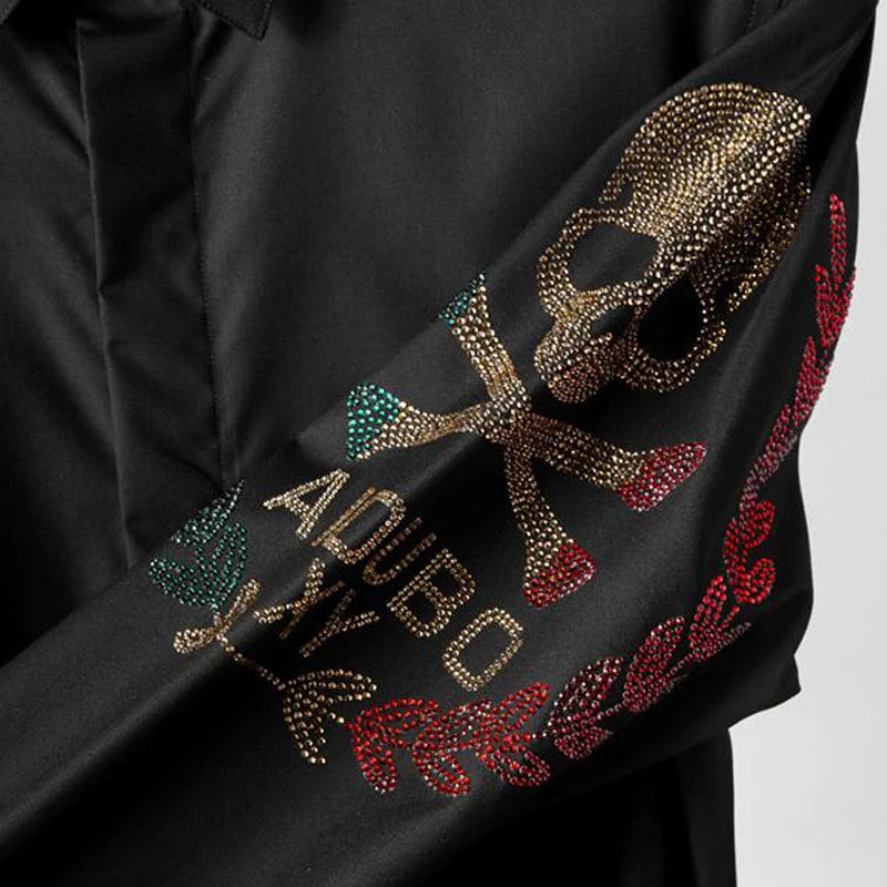 Мужская Облегающая рубашка с длинным рукавом Повседневная однотонная деловая