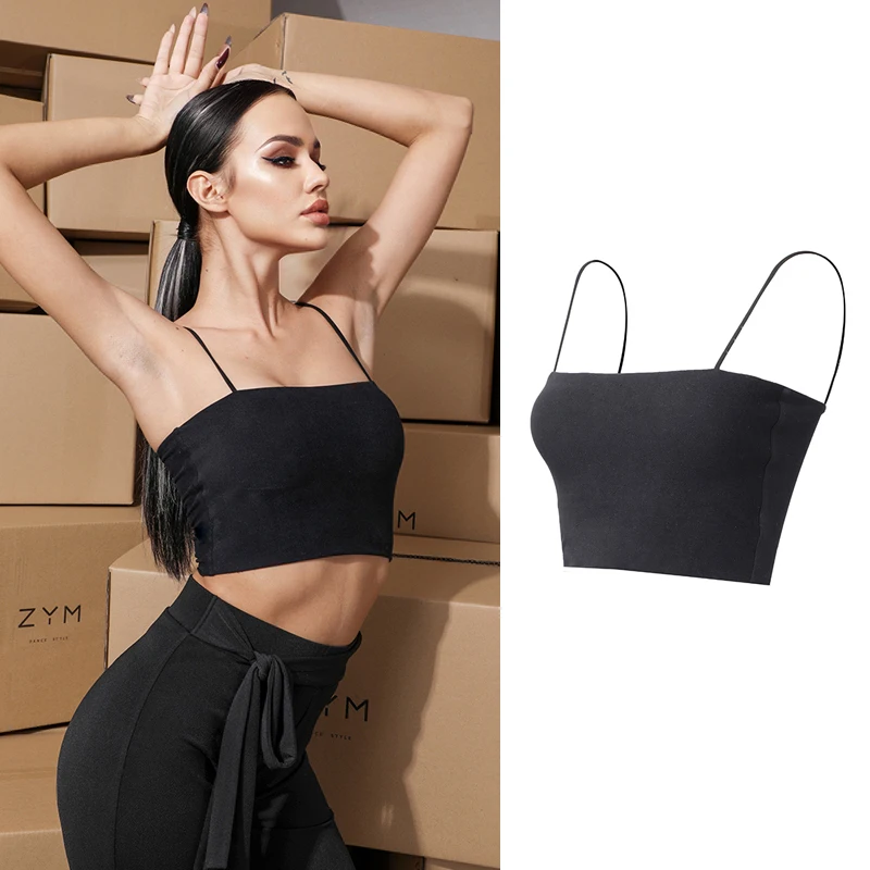 

Latin Dance Practice Wear For Women Black Suspender Vest Latin Dance Clothes Samba Salsa Costume Underwear Latin Tops DNV14266