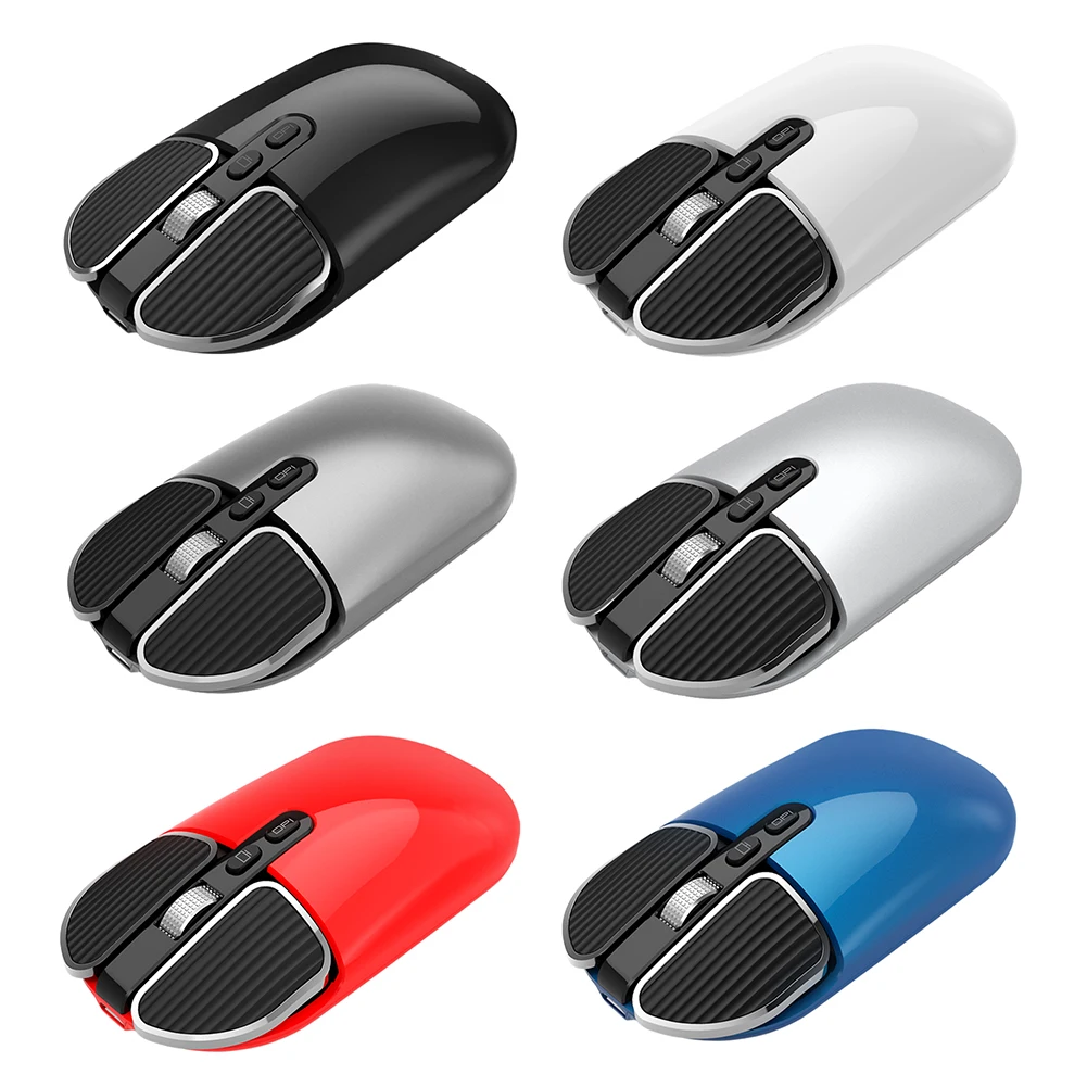 

M203 Slim Wireless Gaming Mouse 2.4GHz Dual Mode Rechargeable Mute Mouse 1600 DPI Adjustable Ergonomic Optical Mice