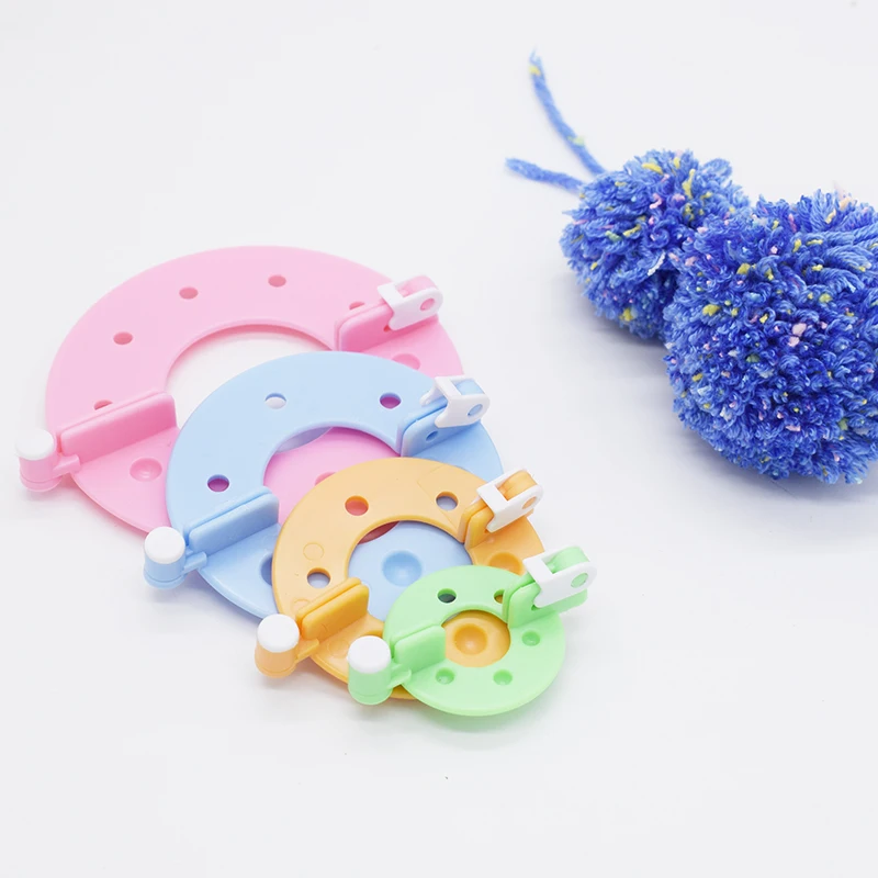 

4 size Pompom Maker Yarn Wool Plush Pompom Making Knitting Tool Weaving Yarn Pompom Fluff Ball Telares Para Tejer Lana DIY Tools