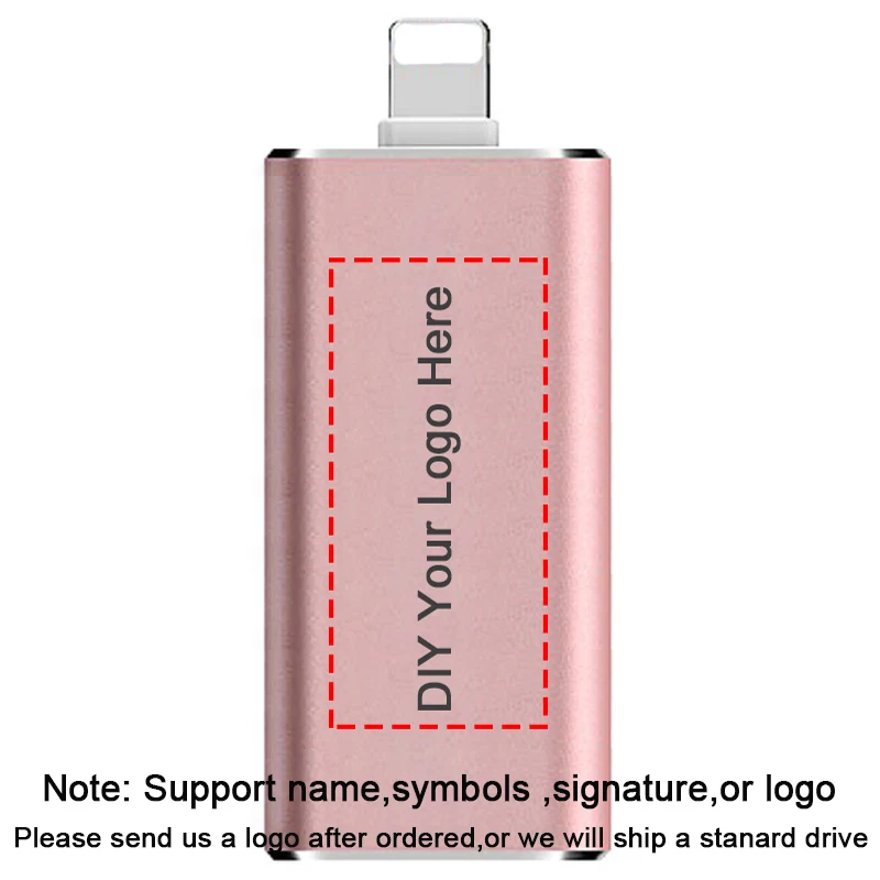 Y12-USB3.0-R-DIY 3 в 1 OTG USB флеш-накопитель Флешка 3,0 16 ГБ 32 ГБ 64 ГБ 128 ГБ флеш-накопитель для iphone 8 7 Plus 6 6s Plus 5s ipad карта памяти ФЛЕШКА usb c flash флешка мини small usb drives - Цвет: Y12-USB3.0-R-DIY