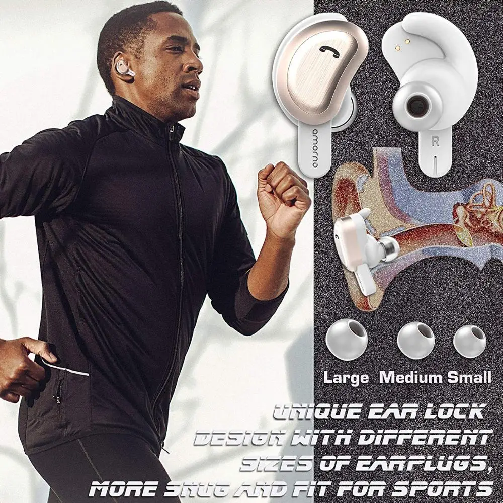 Беспроводные наушники вкладыши TWS стереонаушники Bluetooth 3D с двойным микрофоном Sans