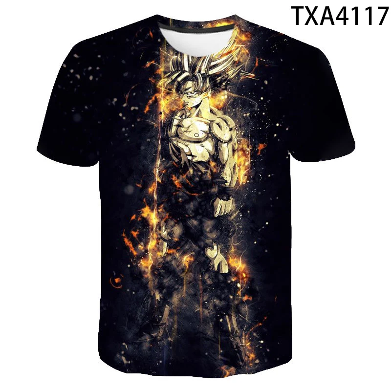 

Летняя уличная одежда с мультяшным аниме драконом для мужчин и женщин, детские футболки с 3D принтом, повседневные крутые Топы с коротким рук...