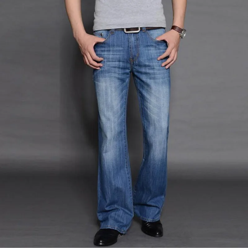 Men Jeans Big Flared Jeans Boot Cut Leg Flared Loose High Waist Designer Classic Denim Pants Loose Big Feet Jeans