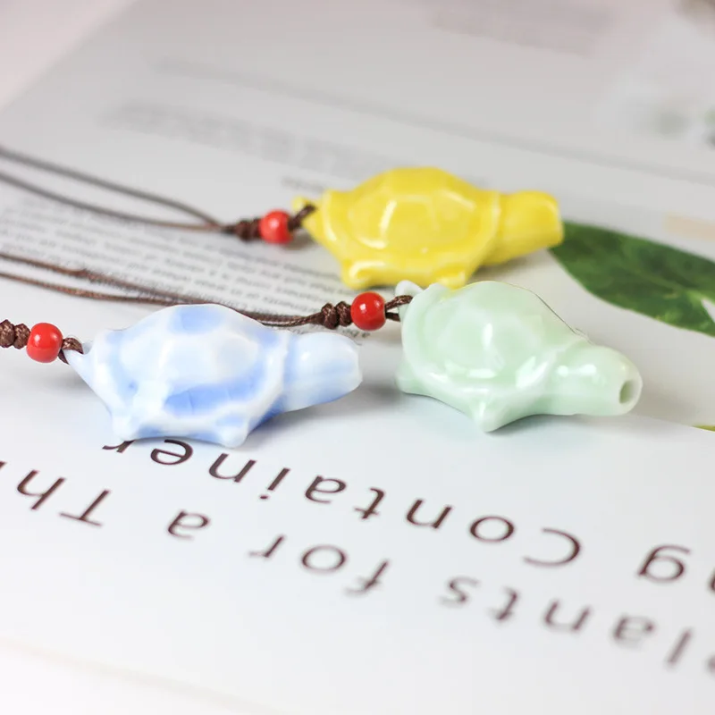 Ретро свисток керамический Neckalces креативные женские Черепаха ожерелье с