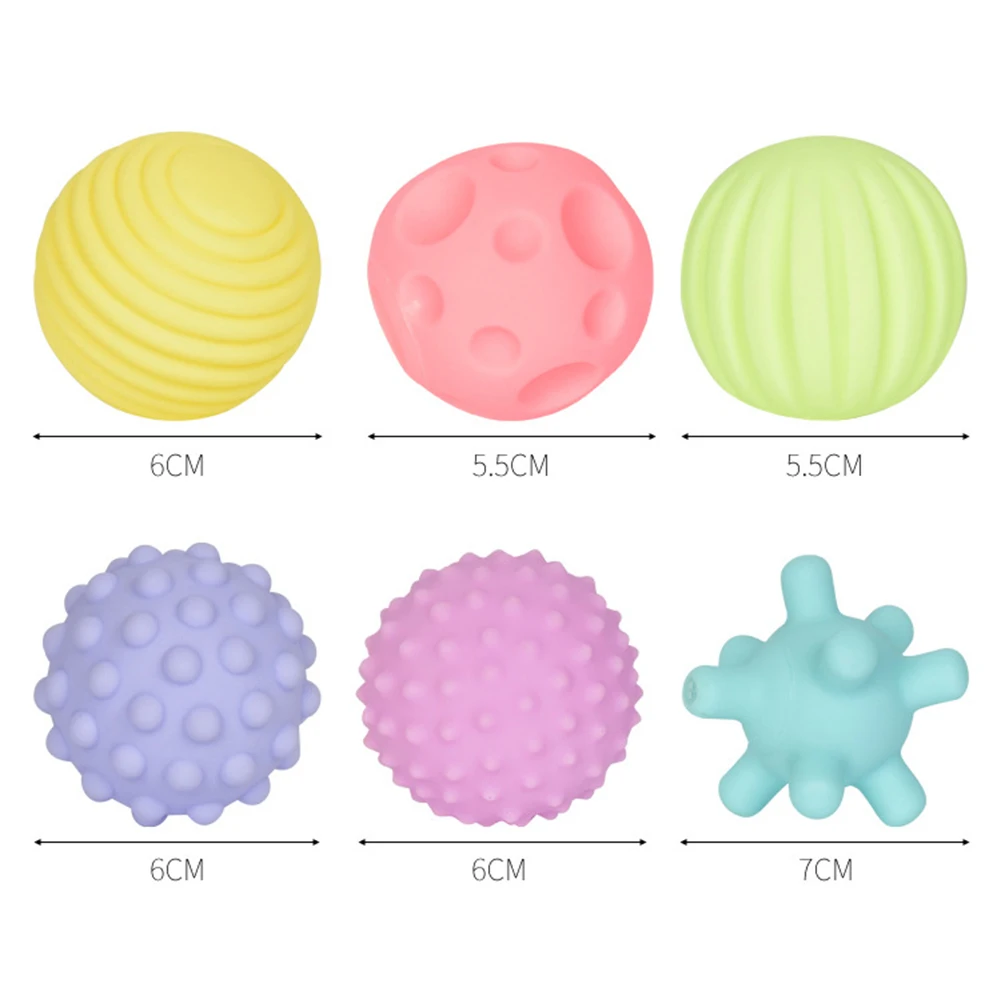 

Baby 6 PCS Gripping Balls Kit Bath Shower Balls Sounded Different Shapes Water Floating Toys for Bath Swimming Pool Kids