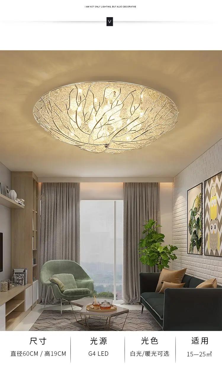 Aluminum Bird Nest Ceiling Lamp Round Handmade Mediterranean Conference Romantic Living Room Bedroom Study Terrace Creative