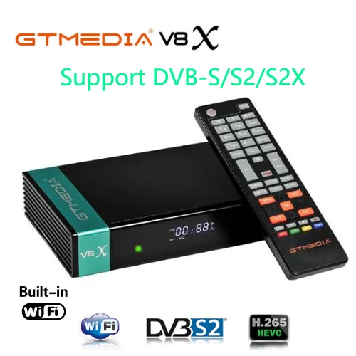 GTMedia V8X 1080P Full HD DVB S/S2/S2X спутниковый ресивер Поддержка CA PowerVu Bisskey H.265 встроенный Wifi V8