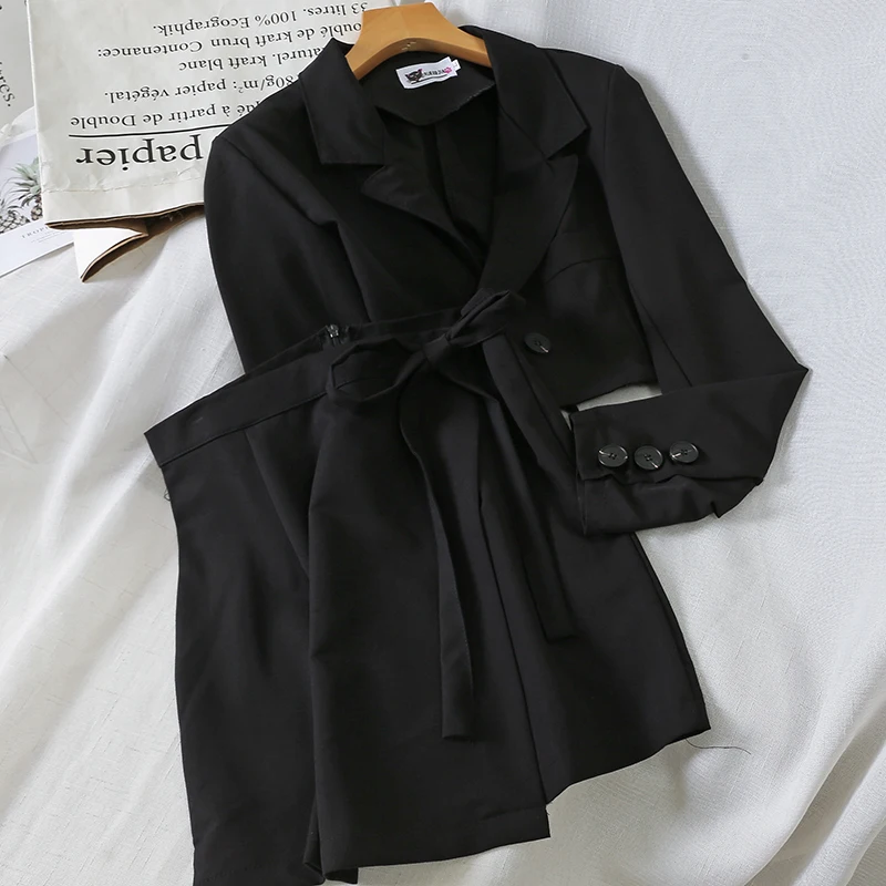 Комплект одежды MUMUZI женские короткие блейзеры с длинными рукавами и юбка