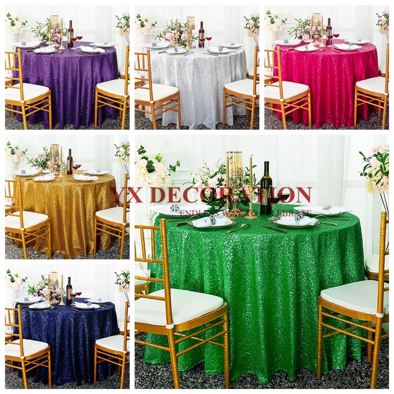 

Best Sequin Tablecloth Glitter Round&Rectangular Table Cloth For Wedding Decoration Party Banquet Home Decor Support Custom