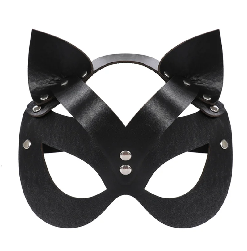 

Anonymous Mask Carnival Costumes Anime Figure Rabbit Ears Fox Bunny Cosplay Props Leather Face Headwear Women Sexy Roleplay