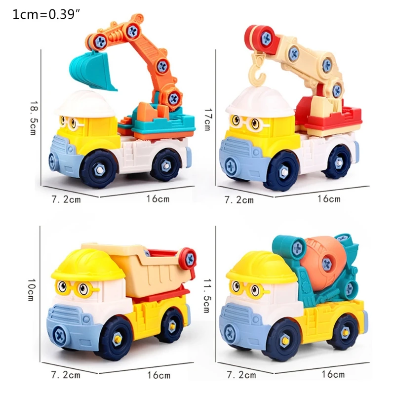 

Educational Assembly Engineering Vehicle DIY Simulation Digger Tractor with Wrench and Special Screwdriver 360Rotation R9JD