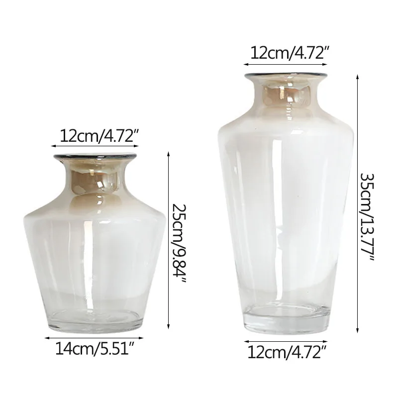 

Smoky Gray Flower Vases Transparent Hydroponics Home Decoration Accessories Desktop Decoration Glass Vase Wedding Furnishings