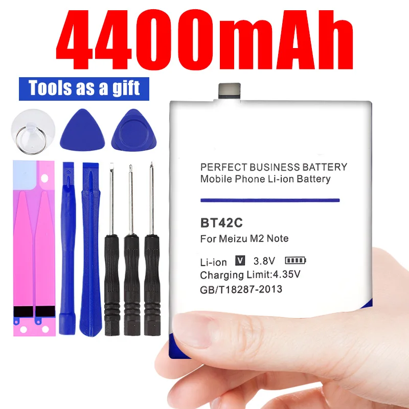 4400mAh BT42C BT 42C литий ионная батарея для телефона Meizu M2 Note Meilan 2|Аккумуляторы