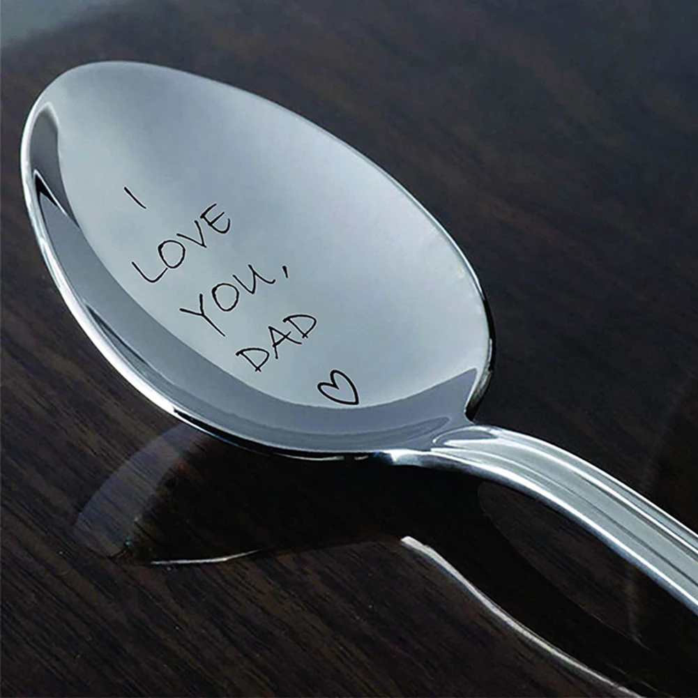 Ложка для мороженого нержавеющая сталь с гравировкой Я люблю тебя папа | Дом и сад