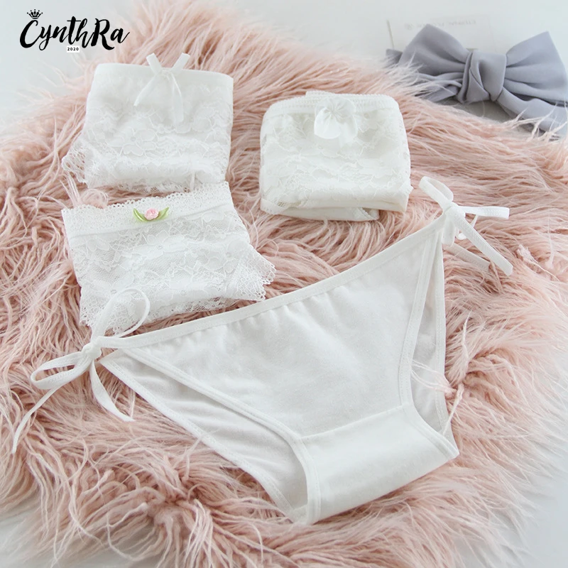CYNTHRA нижнее белье женское с низкой талией 4 комплекта из 3 шнурков 1 хлопок на